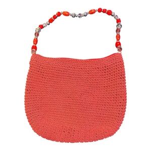 Cappelli Straworld Women’s Red Shoulder Bag with Beaded Strap